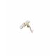 Bloem oorclips wit goudkern | elegante fashion sieraden