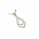 Oorclips wit met een dubbele hanger en strass steentje