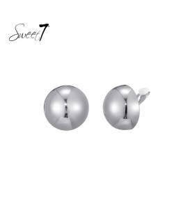 Bolle oorclips | Zilverkleurige bolle oorclips shimmer