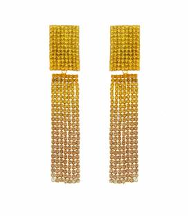 Oorclips geel met strass steentjes | Sprankelende fashion oorclips