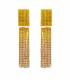 Oorclips geel gekleurde met strass steentjes