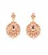 Goudkleurige oorclips met rose-gold kleurige glas steentjes