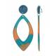 Grote oranje, turquoise oorclips
