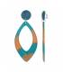 Grote oranje, turquoise oorclips
