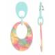 Oorbellen | Roze gekleurde oorclips met een effen groen oorstukje | Fashion sieraden