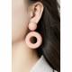 Oorclips | blauw groenige oorclips met hars rubber effect