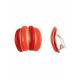 Rood met oranje oorclips en goudkleurige strepen | Fashion statement | Oorbellen must?have