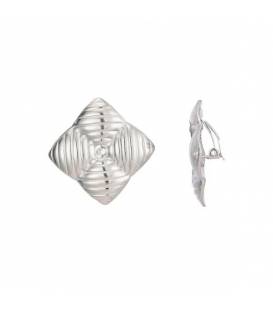Oorclips streepdesign | Zilverkleurige oorclips met streep design