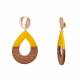 Oorclips | Oorclips met hout en gele hars
