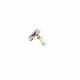 Oorclips | zwarte bloem clip oorclips met creme rand