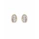 Goudkleurige oorclips met heldere strass steentjes en pareltjes