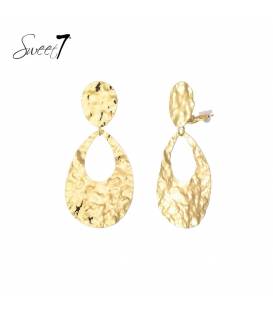 clip oorbellen | gehamerd motief | fashion sieraden