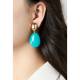 Oorclips | Turquoise oorclips met goudkleurige accent | statement fashion