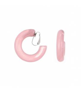 Oorclips licht roze creolen | Roze creolen zonder gaatjes | Lichtroze oorclips voor fashion