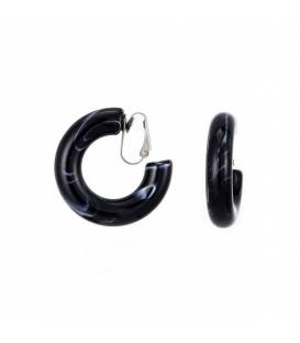 Oorclips zwarte creolen | Zwarte creolen zonder gaatjes | Fashion zwarte oorclips