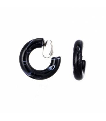 Oorclips zwarte creolen | Zwarte creolen zonder gaatjes | Fashion zwarte oorclips