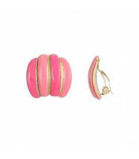Oorclips | blauw goudkleurige strepen sierlijke fashion musthave