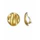 Goudkleurige oorclips met een golvend patroon