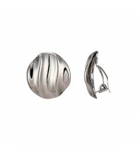 Oorclips met golvend patroon | Wave zilver clip oorbellen