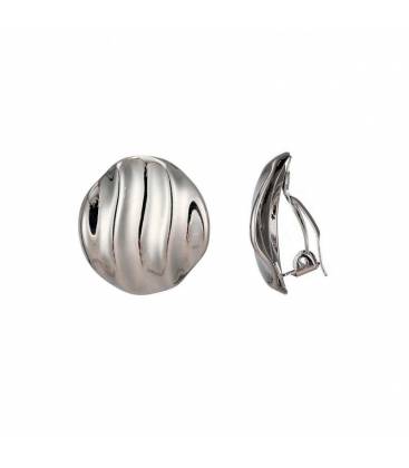 Oorclips met golvend patroon | Wave zilver clip oorbellen