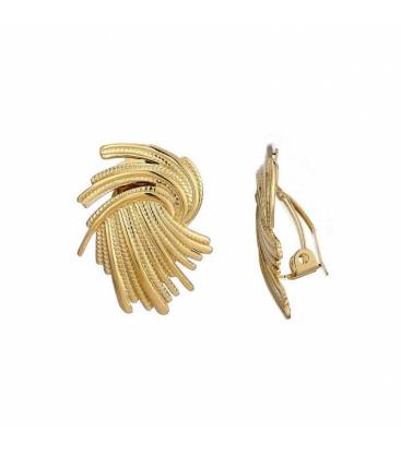 Oorclips | trendy goudkleurige oorclip met detail | fashion glans