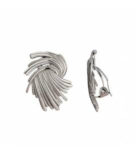 Oorclips | zilverkleurige oorclip met patroon | stijlvolle fashion sieraden