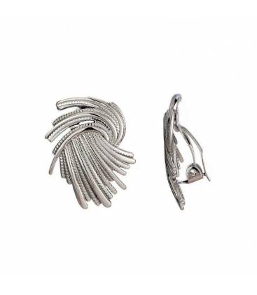 Oorclips | zilverkleurige oorclip met patroon | stijlvolle fashion sieraden