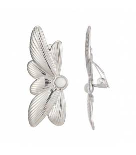 Zilverkleurige oorclips met parel | Trendy fashion