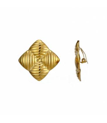Oorclips | goudkleurige streepmotief | elegante fashion essential