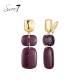 Oorclips | Bordeaux met goud | Luxe statement look