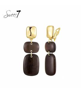 Oorclips | Bruin met goudkleur | Sweet7 statement