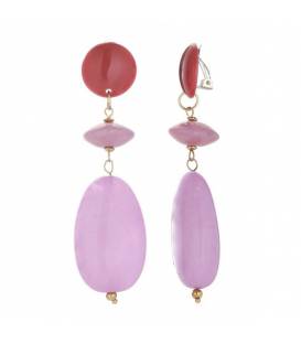 Oorclips | Paars met steenlook | Lente en zomer stijl