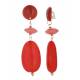 Oorclips | Rood en koraal met glans | Statement zonder gaatjes