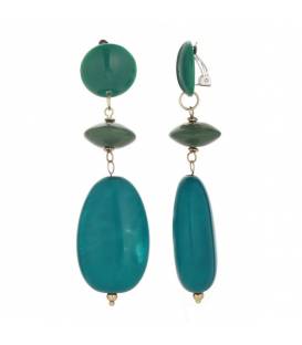 Oorclips | Smaragdgroen en glans | Luxe fashion statement