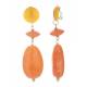 Oorclips oranje met marmerlook