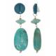 Oorclips met turquoise kralen en been effen top