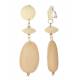Oorclips | Beige en creme steenlook | Neutrale oorbellen zonder gaatjes