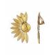 Oorclips | halve bloem oorclip goudkleurig | trendy fashion
