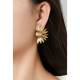 Oorclips | halve bloem oorclip goudkleurig | trendy fashion