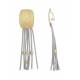 Oorclips | Grijze strengen en gouden accenten | Lang design
