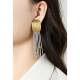 Oorclips | Grijze strengen en gouden accenten | Lang design