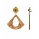 Oorclips | Beige marmerlook en goud | Moderne statement