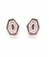 Oorclips met geometrisch design en rode inleg