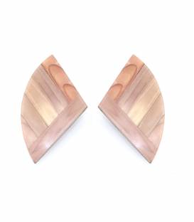 Oorclips | Geometrisch hout design | Natuurlijke look