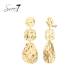 Oorclips | Gehamerde gouden vormen | Statement design