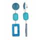Oorclips | Blauw lang model | Marmerlook hanger