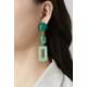 Oorclips | Blauw lang model | Marmerlook hanger
