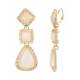Oorclips Witte hars in goudkleurige setting Elegante sieraden