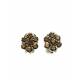 Geelbruine strass steentjes (Swarovski) oorclips