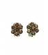 Geelbruine strass steentjes (Swarovski) oorclips